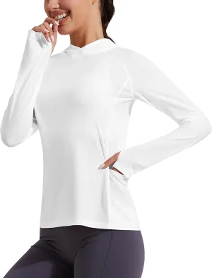 Pioneer Camp Womens UPF 50  Sun Protection Hoodie Shirt with Pockets Long Sleeve Fishing Hiking Outdoor UV Shirts Lightweight