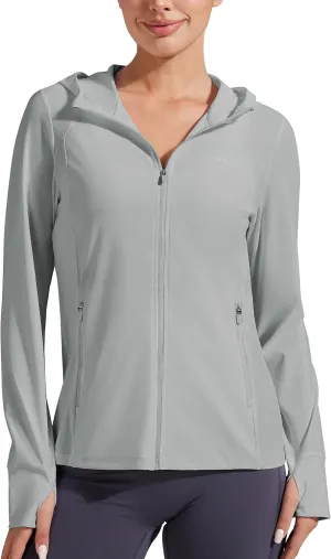 Pioneer Camp Women's UPF 50  UV Sun Protection Jacket Hooded SPF Cooling Sun Shirt Lightweight Hiking Fishing Summer Clothing