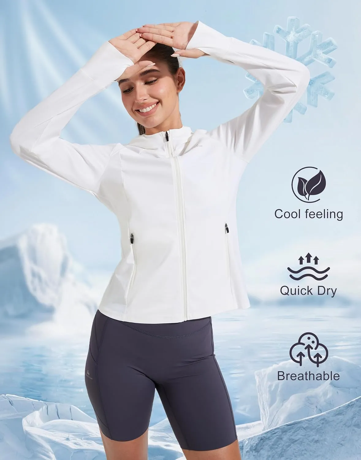 Pioneer Camp Women's UPF 50  UV Sun Protection Jacket Hooded SPF Cooling Sun Shirt Lightweight Hiking Fishing Summer Clothing