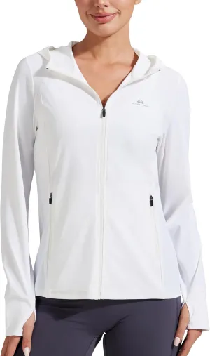 Pioneer Camp Women's UPF 50  UV Sun Protection Jacket Hooded SPF Cooling Sun Shirt Lightweight Hiking Fishing Summer Clothing