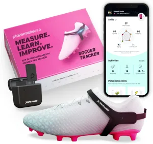 Playermaker 2.0 Smart Soccer Tracker for Cleats, 25  Technical & Physical Soccer Training Metrics, 12 Month Access to Playermaker Technology App Included, Next-Level Precision Beyond GPS Trackers