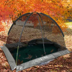 Ponds Cover Dome Net 11X14FT for Outdoor Fish Koi Leaves Garden Winter Protection Netting Pond Covering Tent with Zipper Stakes