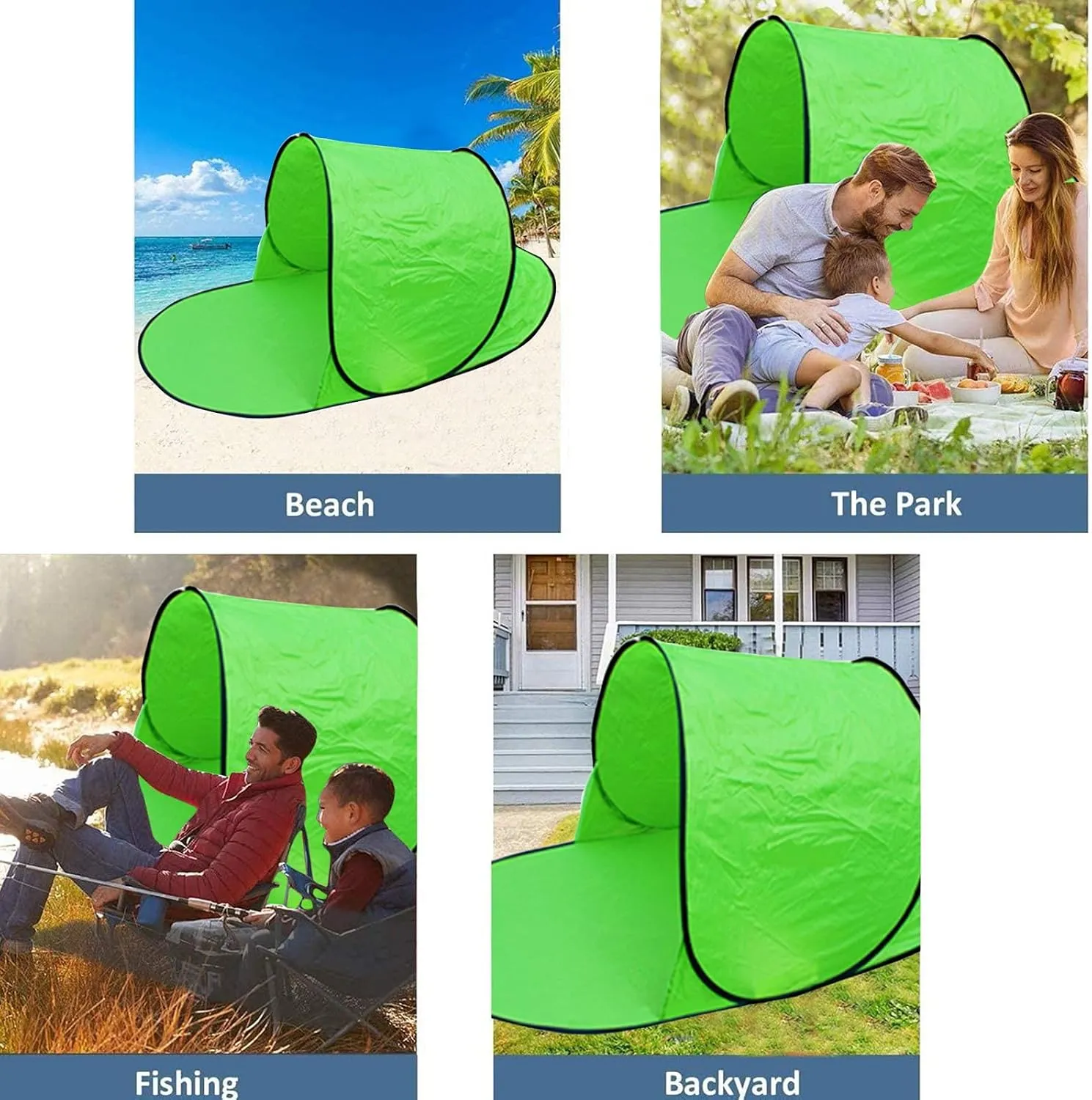 Pop Up Camping Tent, Automatic Quick Open Tent with Picnic Mat, Portable Automatic Waterproof Easy Setup Quick-Open Tent, Outdoor Camping Beach Travel