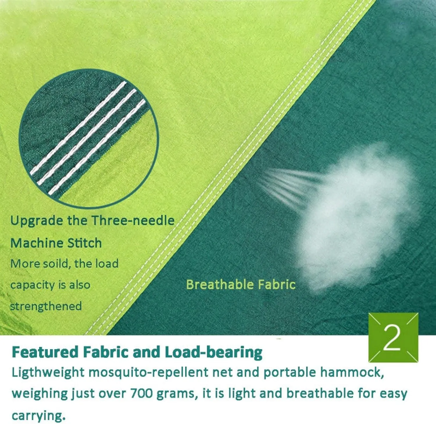 Portable Camping Hammock Lightweight and Tent Awning Rain Fly Tarp Waterproof Mosquito Net Hammock Canopy 210T Nylon Hammocks Blueandgreen