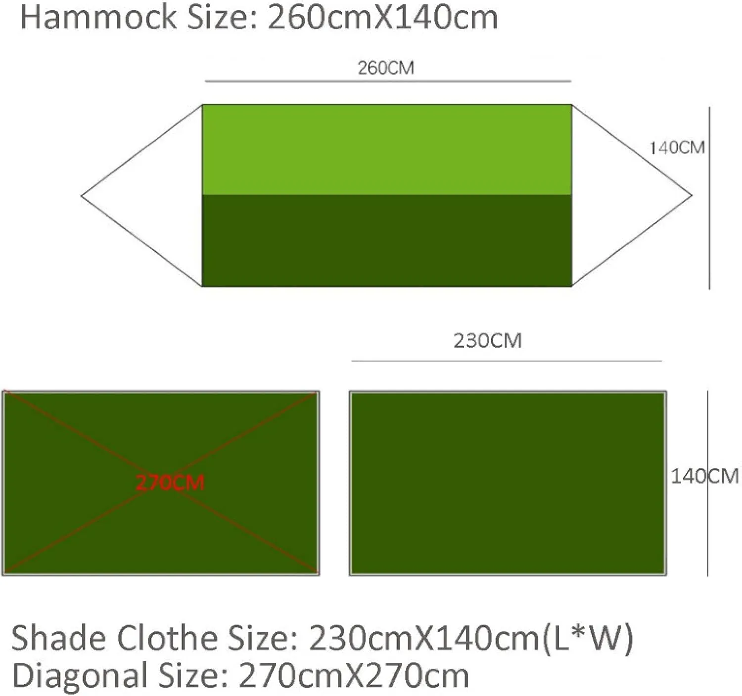 Portable Camping Hammock Lightweight and Tent Awning Rain Fly Tarp Waterproof Mosquito Net Hammock Canopy 210T Nylon Hammocks Blueandgreen