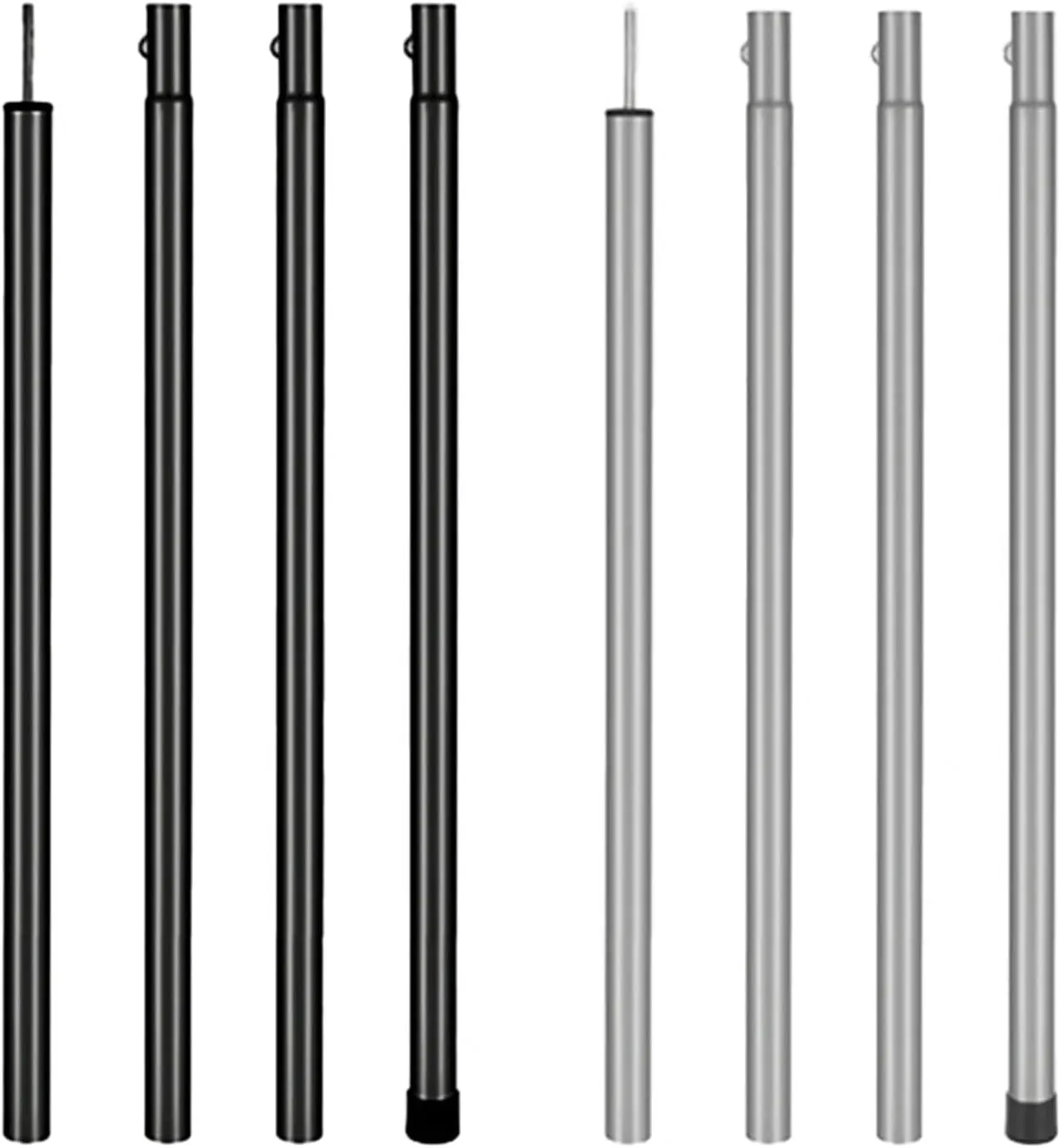Portable Canopy Awning Support Pole 25mm Beach Shelter Tarp Awning Pole Detachable Accessories for Backpacking Camping(Black)