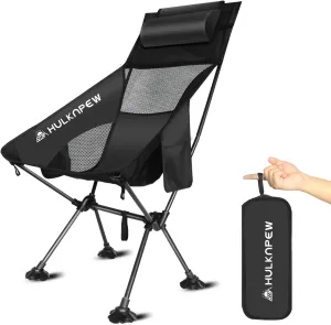 Portable Chairs, Ultralight Folding Camping Chair with Pillow Compact Folding Lawn Chairs for Camping, Travel, Hiking, Picnic and Adventures, Lightweight Chair Easy to Set up and Carry