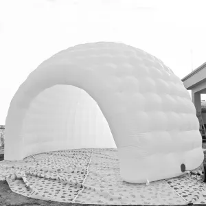 Portable Inflatable Igloo Dome Tent Inflatable Marquee Canopy Shelter with Air Blower&LED Light for Exhibition Camping Party Event