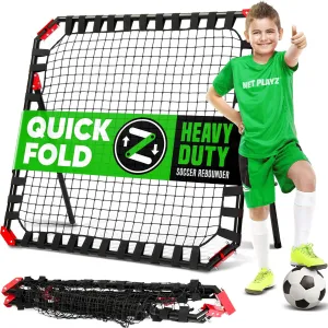 Portable Soccer Rebounder, 4 Ft x 4 Ft, Easy Set Up, Sturdy Metal Tube, with Quick Folding Design, No Assembly Needed, Multi Angle Adjustment, Carry Bag Included