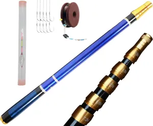 Premium Carbon Fiber Tenkara Rod Fishing Rod 8:2 Action-Lightweight Collapsible Bass Crappie Stream Telescopic Rod 23FT with Zoom Rod Ultralight Small Hand Rod
