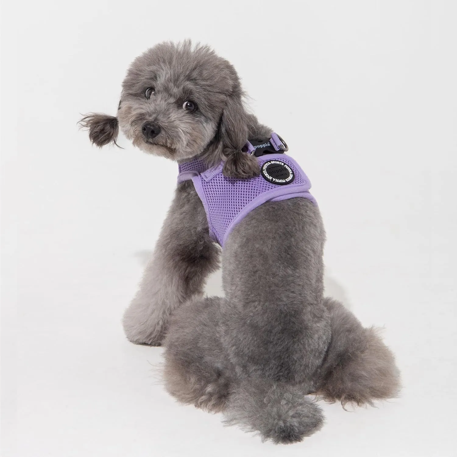 Puppia Soft Vest Dog Harness Step-in Padded Mesh No Choke No Pull Comfortable Walking Running Training for Small Medium Large Dogs, Violet, Medium