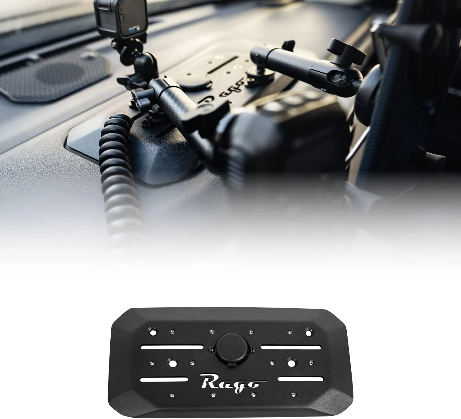 Rago Fabrication Digital Device Dash Mount for The 2022-2024 Toyota Tundra 3rd Gen | Included Dual USB Port | Phone, Tablet, GPS, & CB Radio Mic Mount Ready | Drilling Required | Made in The USA