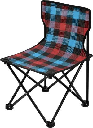 Red Blue Plaid Collapsible Camp Chairs for Adults Heavy Duty Ultralight Backpack Chair Carry Bag Included Portable Chair for Waiting in Line for Fishing Indoor
