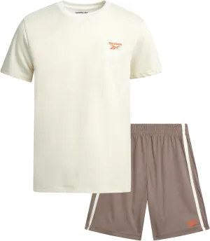 Reebok Boys Athletic Shorts Set - 2 Piece Summer Clothes Outfit with Graphic Tee and Boys Basketball Shorts for Active Kids