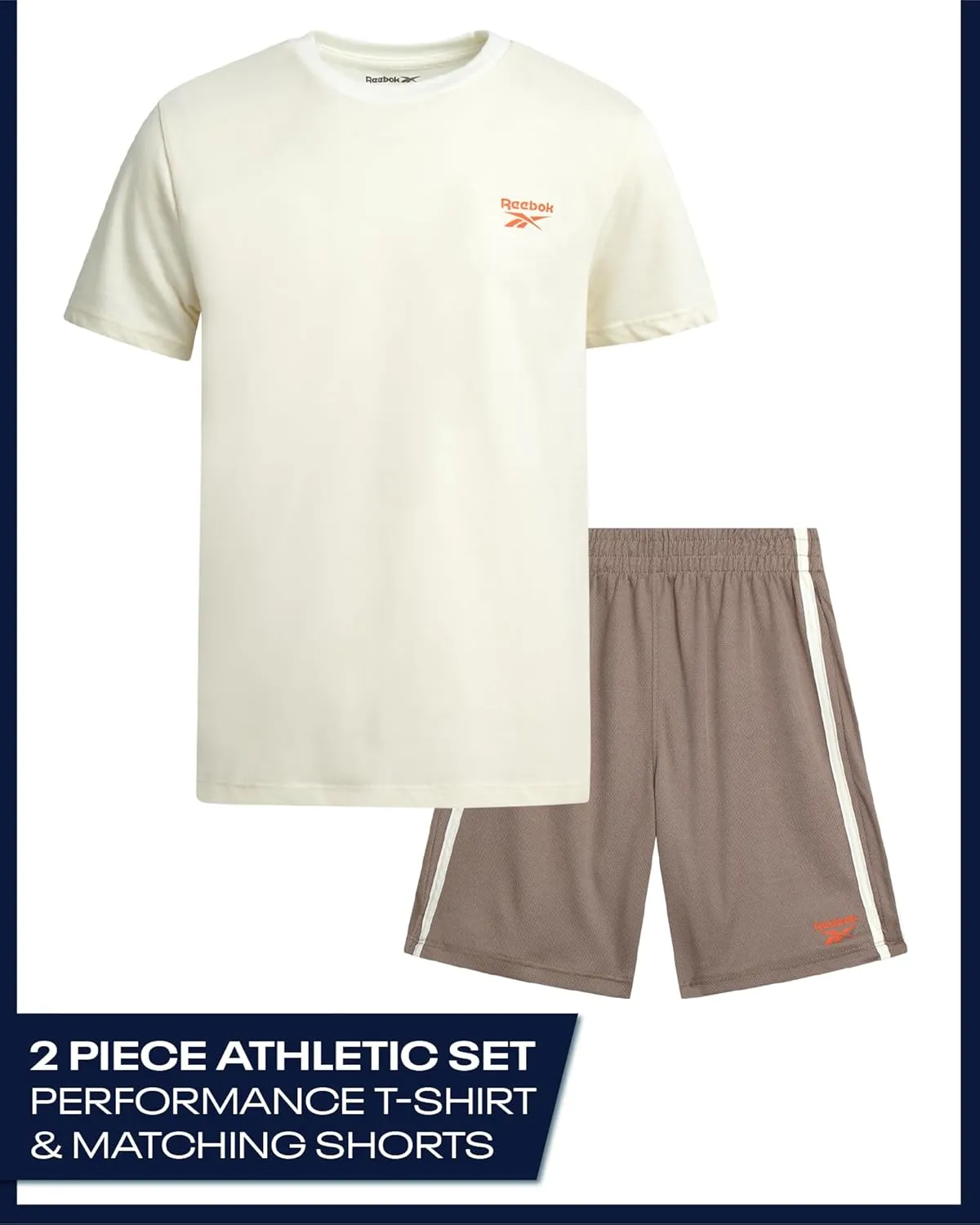 Reebok Boys Athletic Shorts Set - 2 Piece Summer Clothes Outfit with Graphic Tee and Boys Basketball Shorts for Active Kids