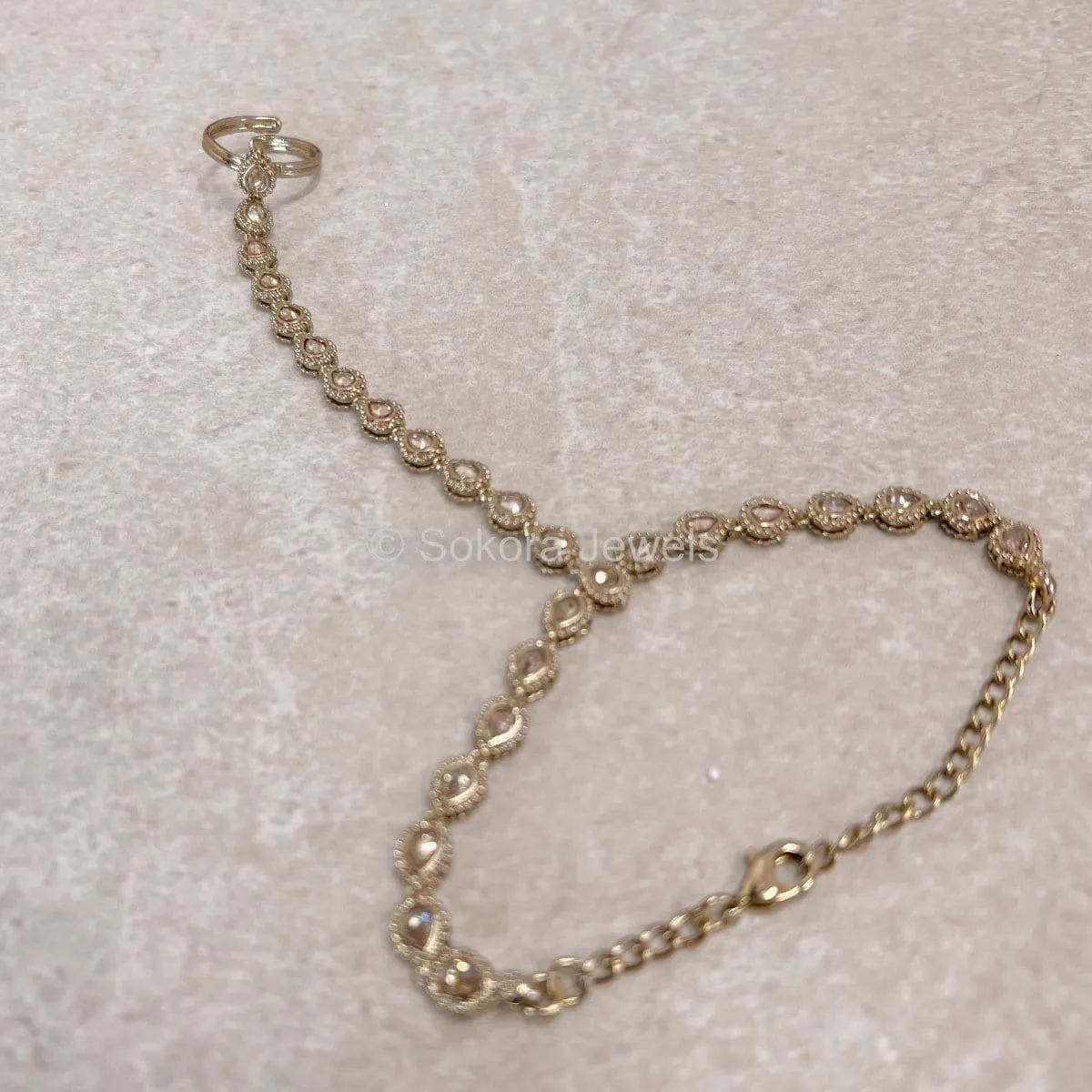 Rekha Antique Gold Hand Harness