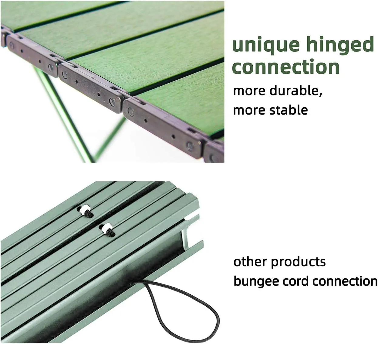 ROCK CLOUD Folding Beach Table Aluminum Portable Camping Table Ultralight, Green