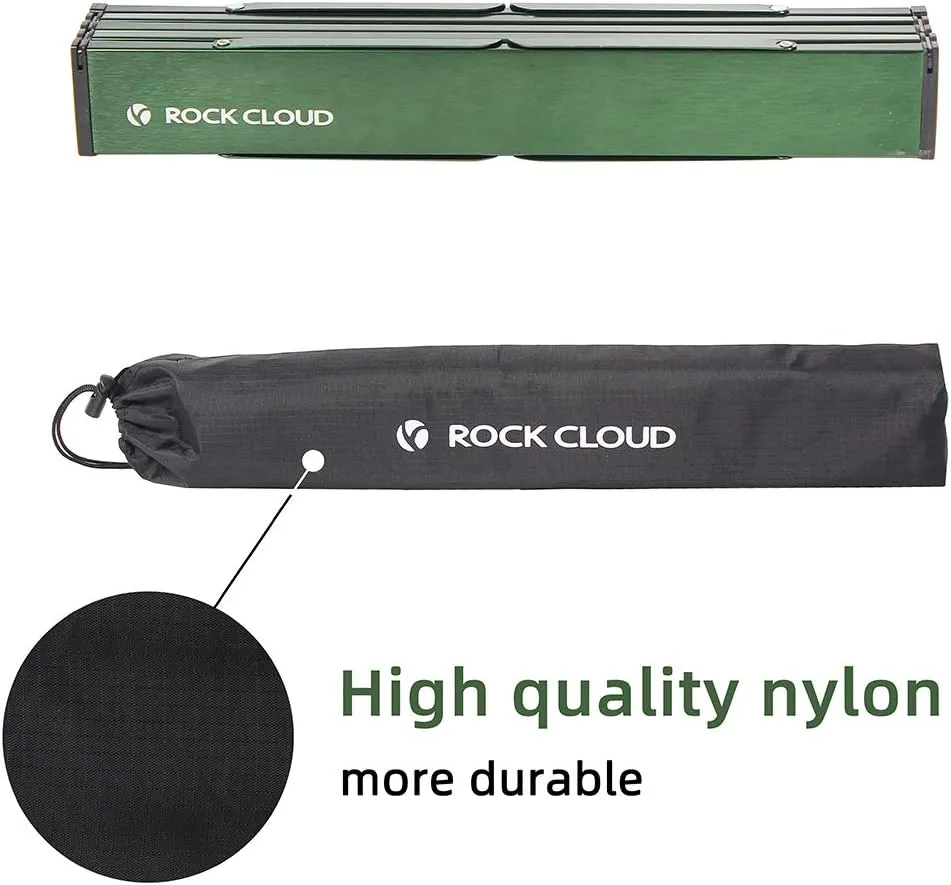 ROCK CLOUD Folding Beach Table Aluminum Portable Camping Table Ultralight, Green