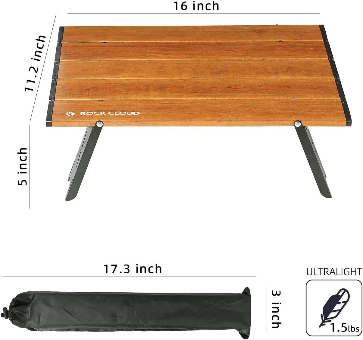 ROCK CLOUD Folding Beach Table Aluminum Portable Camping Table Ultralight
