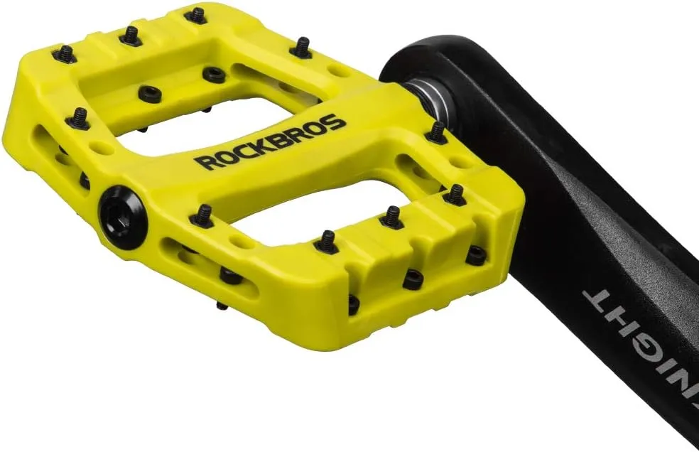 ROCKBROS MTB Pedals Mountain Bike Pedals Lightweight Nylon Fiber Bicycle Platform Pedals for BMX MTB 9/16"