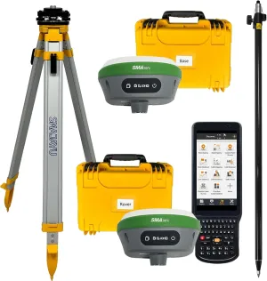 RTK GNSS Survey Equipment GPS Receiver IMU Rover & Base Handheld Collector Survey Software SMA26 Static Survey (Include Pole, Tribrach, Tripod)