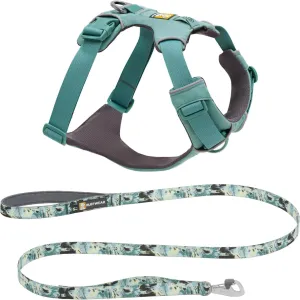 Ruffwear, Front Range Dog Harness and Leash, Reflective and Padded, No Pull Harness and 5-ft Leash with Padded Handle for Walking, River Rock Green & Sweeping Sage