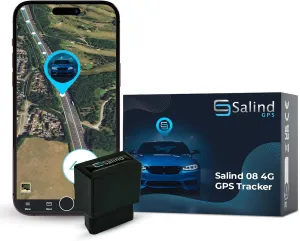 Salind GPS 4G LTE Fleet and Vehicle Tracker – Hidden Car, Truck, Trailer Locator with Real-Time Monitoring, Route History, Mileage, GeoFence, Compact Splash Proof Design, Fixed Connection OBD 9-35V