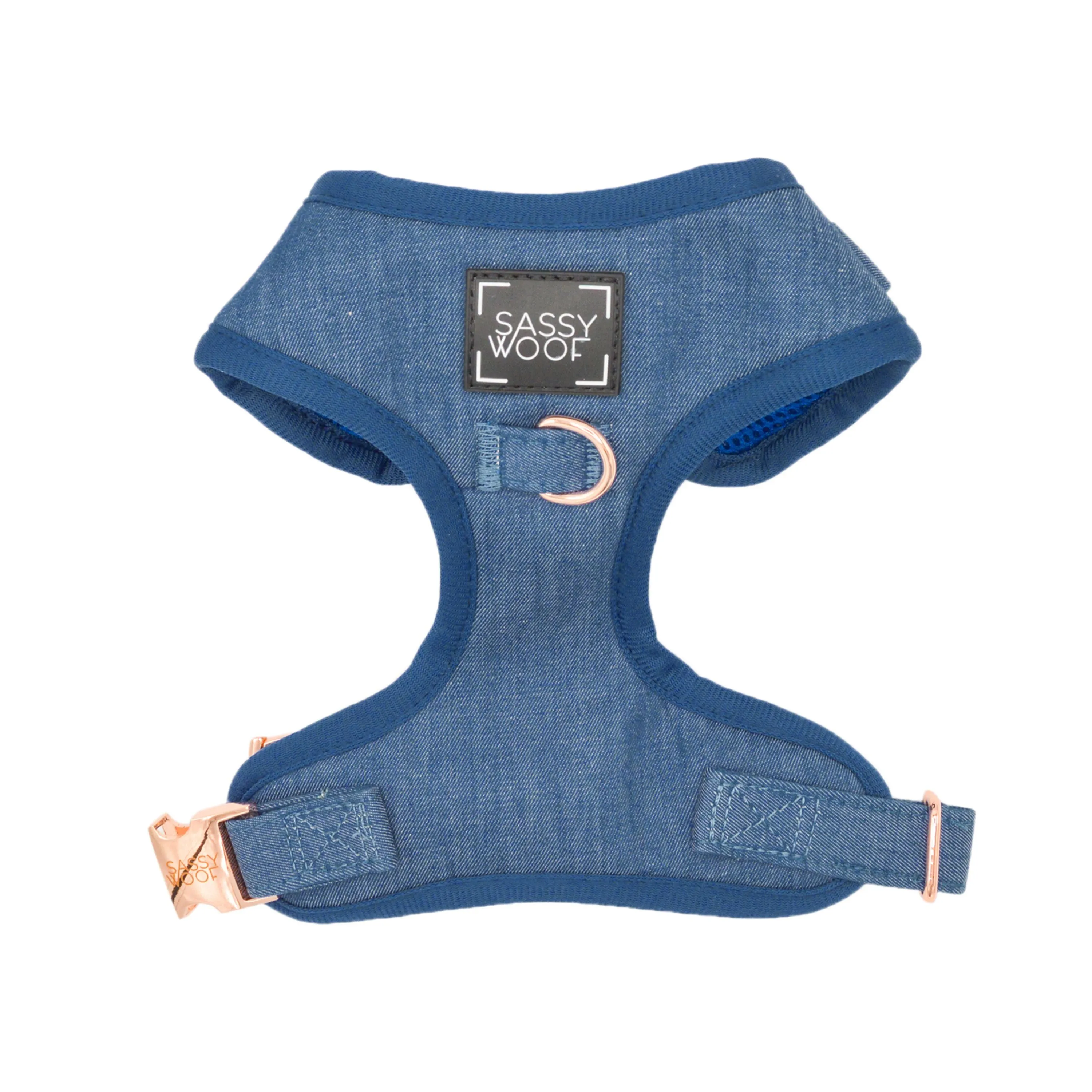 Sassy Woof Adjustable Harness - Denim