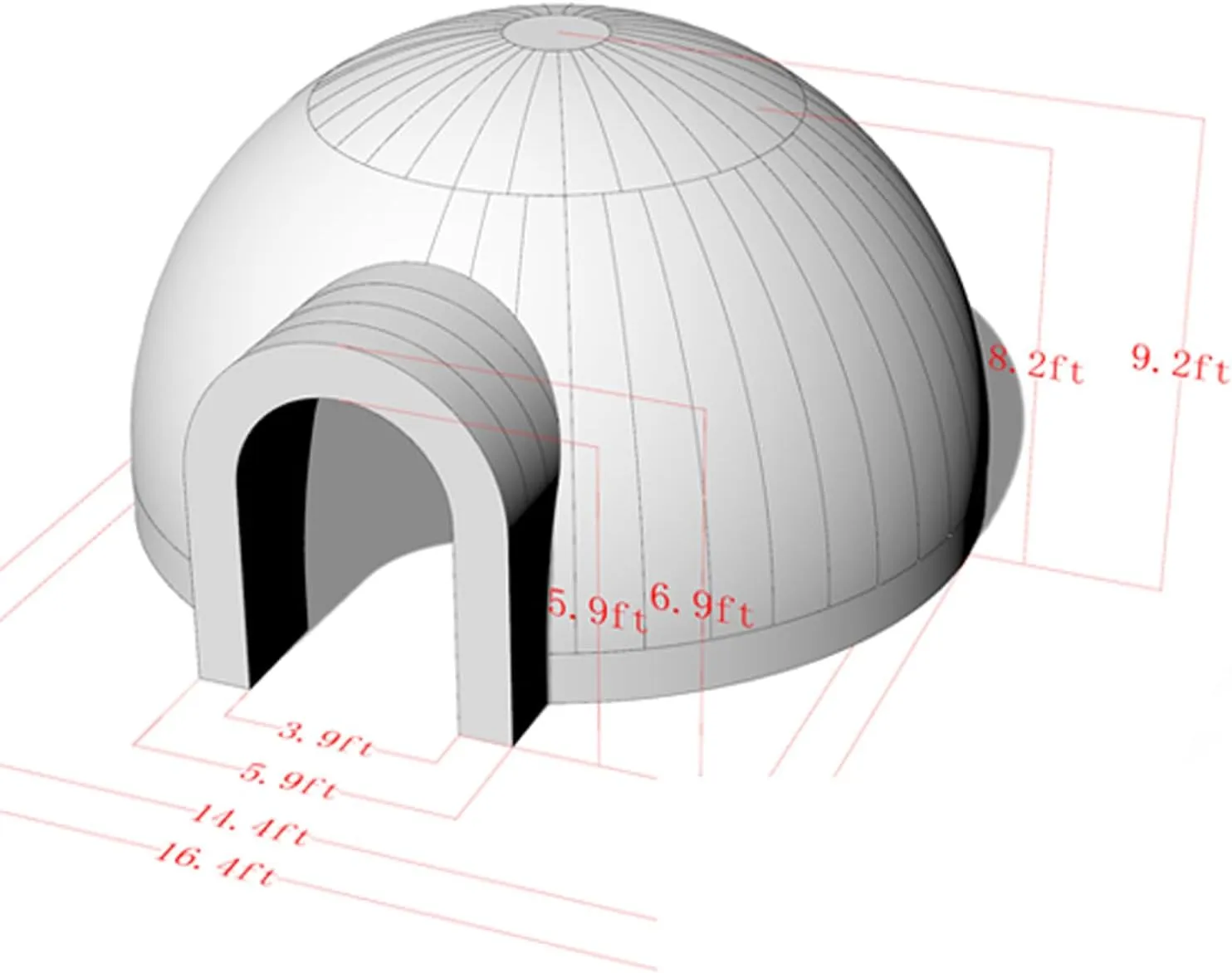 SAYOK Inflatable Igloo Dome Tent Blow up Party Tent with Blower and Remote Controller Built in RGB Strip Lights Suitable for Company reunions, Weddings,Family Friend Party Night Club (White, 16.4FT)