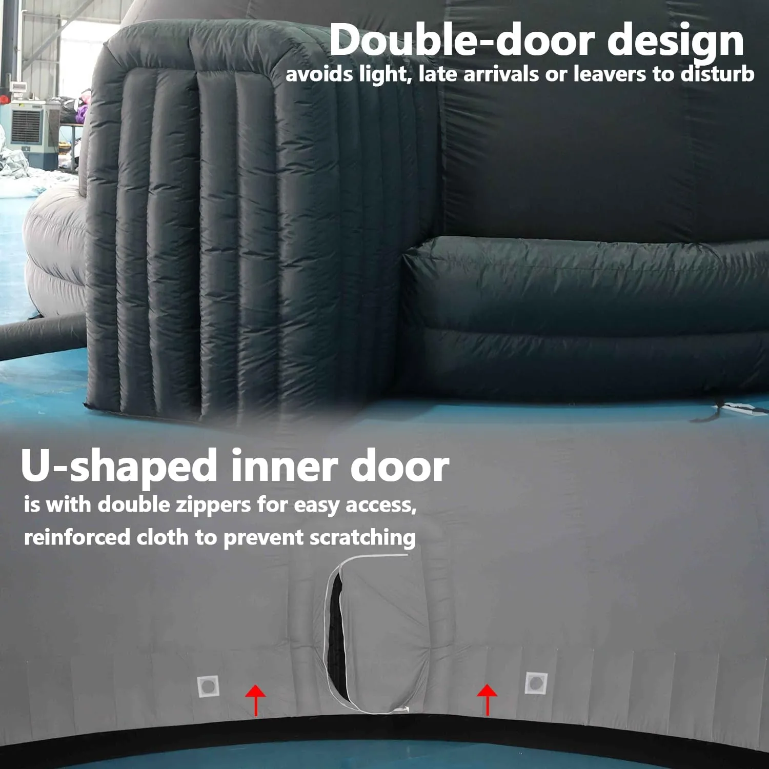 SAYOK Portable Inflatable Planetarium Projection Dome Tent Mobile Dome Theater with Air Blower and PVC Floor Mat for Education Platform, Schools, Museums, Science Centers Events(Black, 4m/13.12ft)