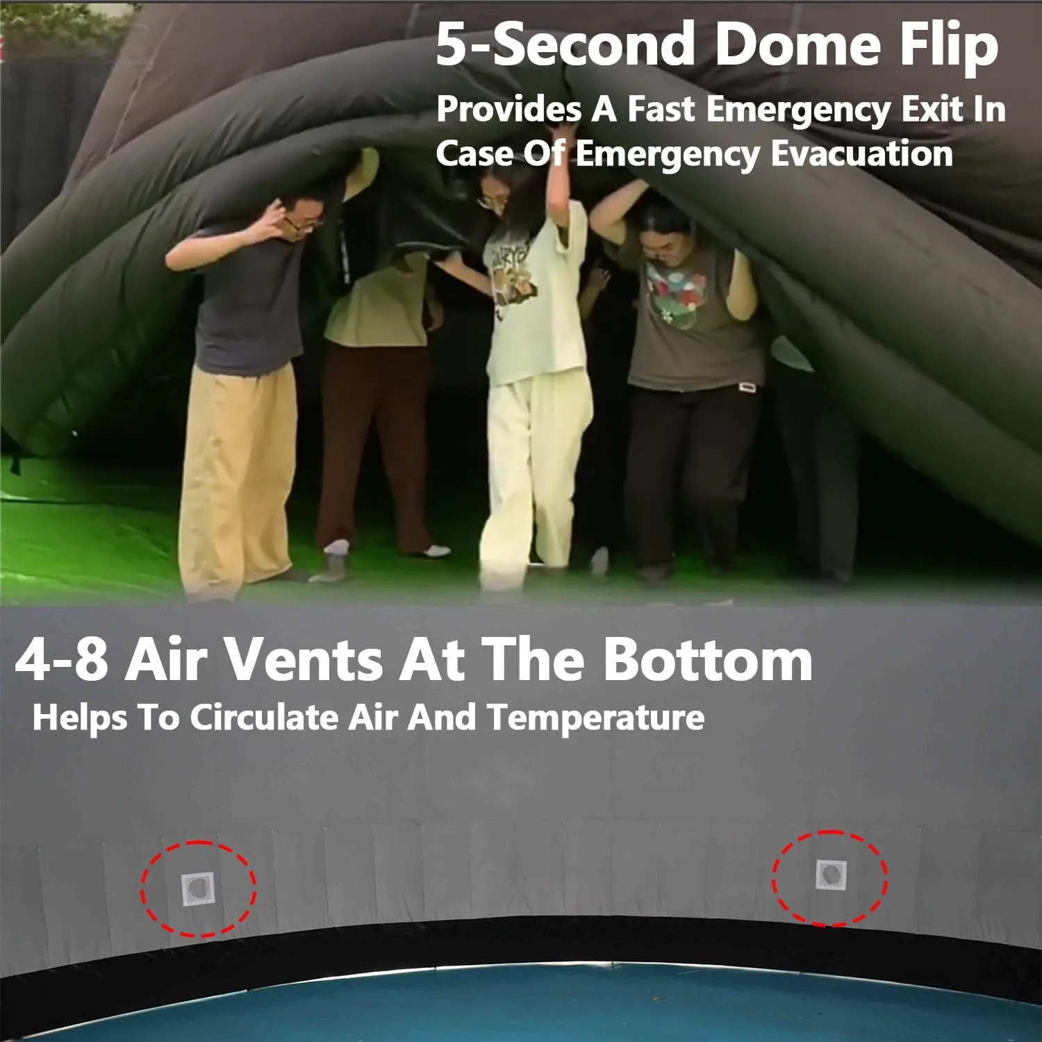 SAYOK Portable Inflatable Planetarium Projection Dome Tent Mobile Dome Theater with Air Blower and PVC Floor Mat for Education Platform, Schools, Museums, Science Centers Events(Black, 4m/13.12ft)