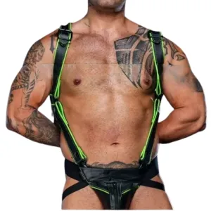 Seductive Mens Leather Body Harness and Jockstrap