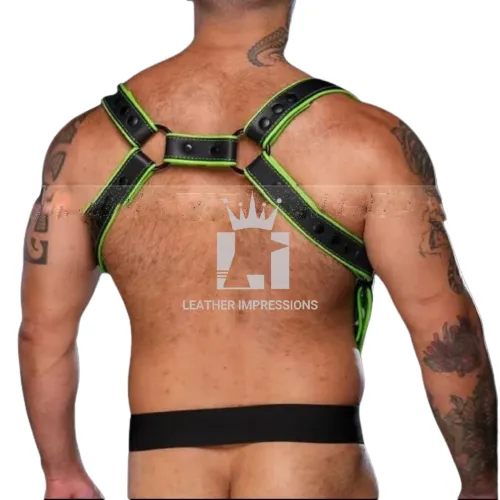 Seductive Mens Leather Body Harness and Jockstrap