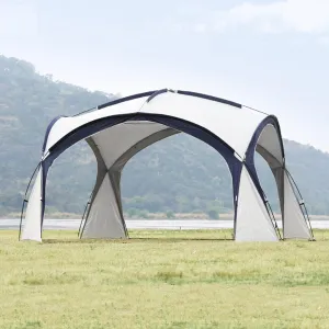 Shelter for Garden and Camping,Gazebo,Portable Sun Shelter Outdoor Tent 8-10 Person 4.2x4.2 Tent Family Canopy Tent,Perfect for Company Annual Meeting, Dinner (Color : Grey Blue, Size : Without)