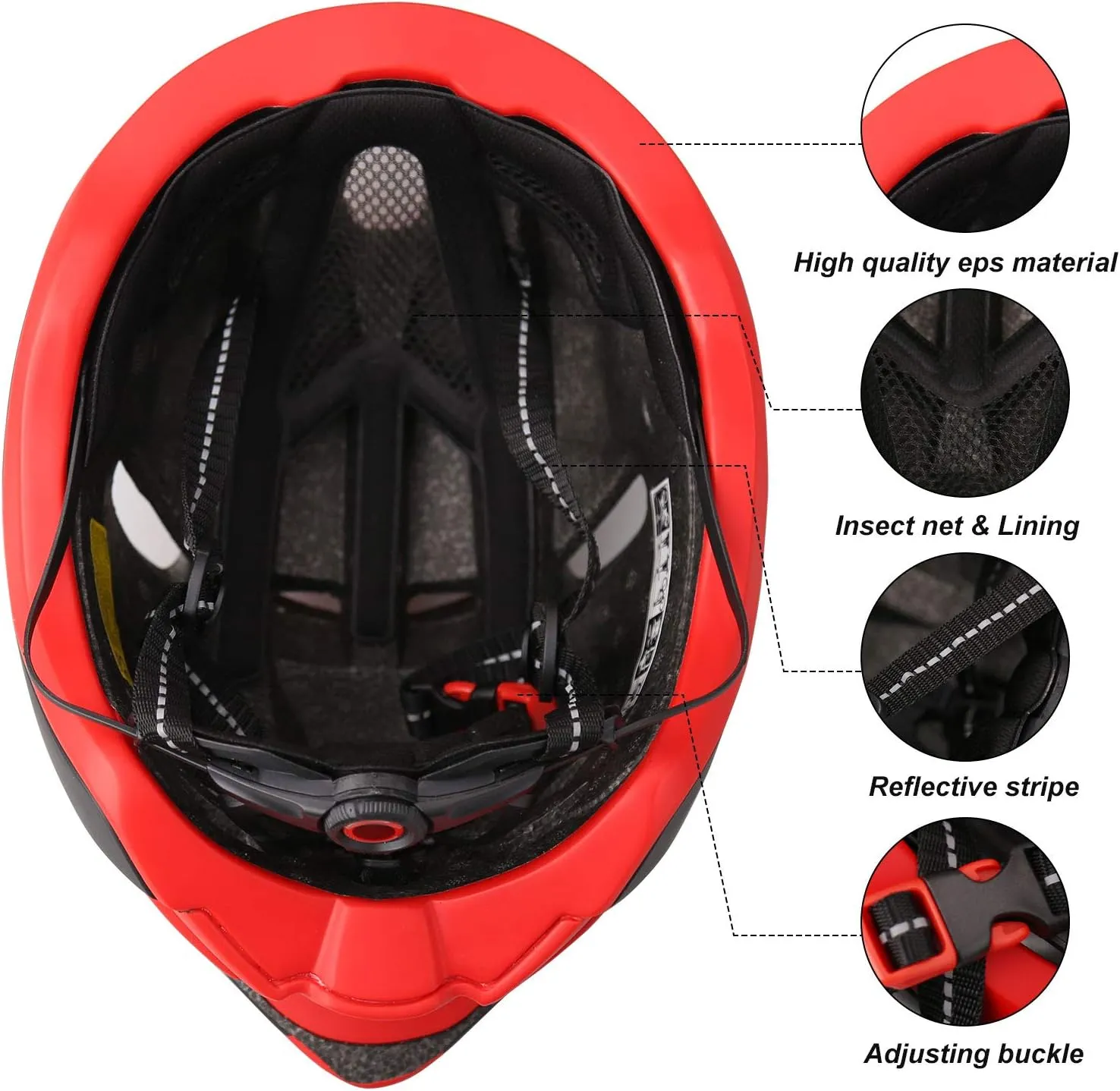 Shinmax Adult Bike Helmet,Bicycle Helmet with Removable Magnetic Goggles & USB Rechargeable LED Light Road Mountain Bike Helmet Adjustable Size Ultralight Cycling Helmet Men Women SM-T88