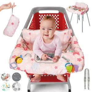 Shopping Cart Cover for Baby PILLANI, High Chair Cover for Restaurant Seat, Grocery Cart Cover for Baby Girl and Boy, Cotton Buggy Covers for Babies, Toddler Shopping Cart Cover