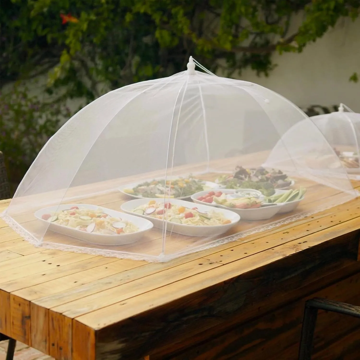 Simply Genius 2 Pack Extra Large Reusable and Collapsible Food Tents - 39x24 Pop Up Food Covers for Outdoors, Picnic Supplies, Outdoor Entertaining, and Outdoor Party