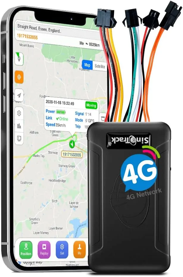 SinoTrack 4G GPS Tracker for Vehicles, ST-906L GPS Tracker Locator Real-Time Location Tracking Device with Voice Monitor Car Motorcycle GPS Device for Truck Taxi with No Monthly fee Platform