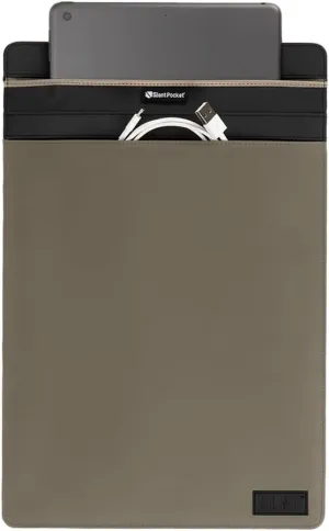 SLNT Faraday Bag Tablet Sleeve with Silent Pocket - Weatherproof Nylon, Signal Blocking Device Shielding for iPad, Samsung Galaxy Tab, Most Tablets, Travel, Privacy (Light Grey, X-Large)