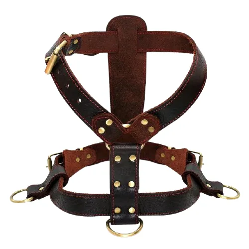 Soft Genuine Leather Dog Harness