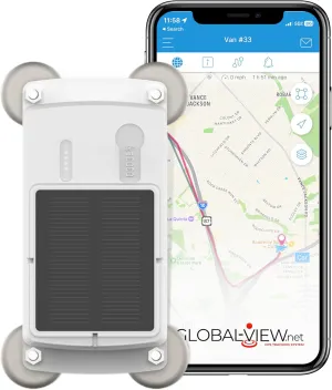 Solar Magnetic GPS Tracker - Equipment, Truck, Trailer, RV, Tracking Device - Mobile and Web App Included - Fleet GPS Locator
