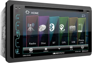 Soundstream VRN-65HB 2-DIN GPS/DVD/CD/MP3/AM/FM Receiver with 6.2" LCD/ Bluetooth/MobileLink X2,Black