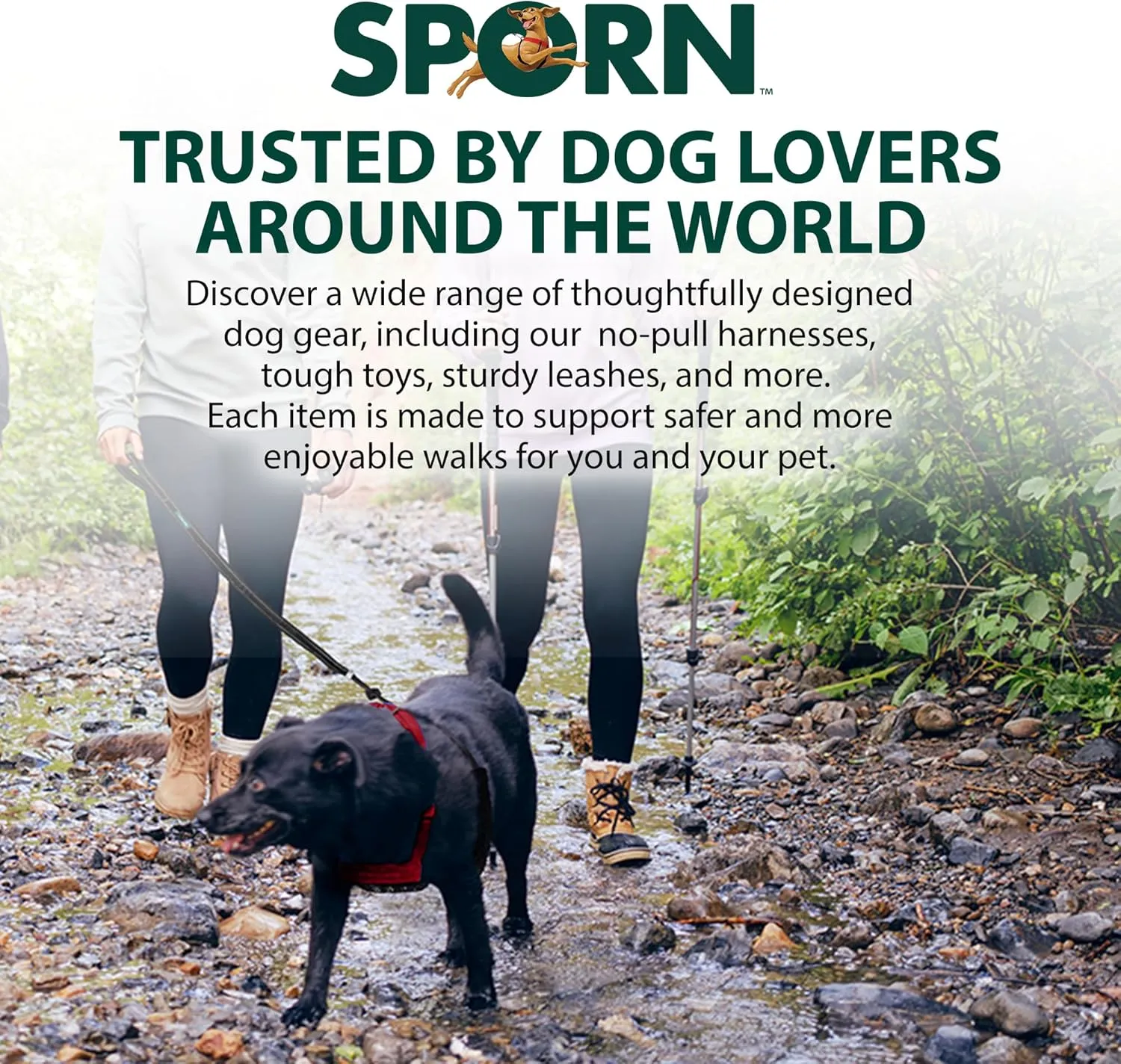 Sporn Large/XL No Pull Dog Harness for Large Dogs - Black Mesh Body, Durable Nylon, Breathable, Easy to Put On, No Choke, Padded, Adjustable, XL Dog Harness for Extra Large Breeds