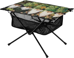 St Patrick's Day Gnomes Portable Folding Camping Table, Compact Lightweight Beach Table with Carrying Bag for Outdoor Picnics, BBQs, Camp