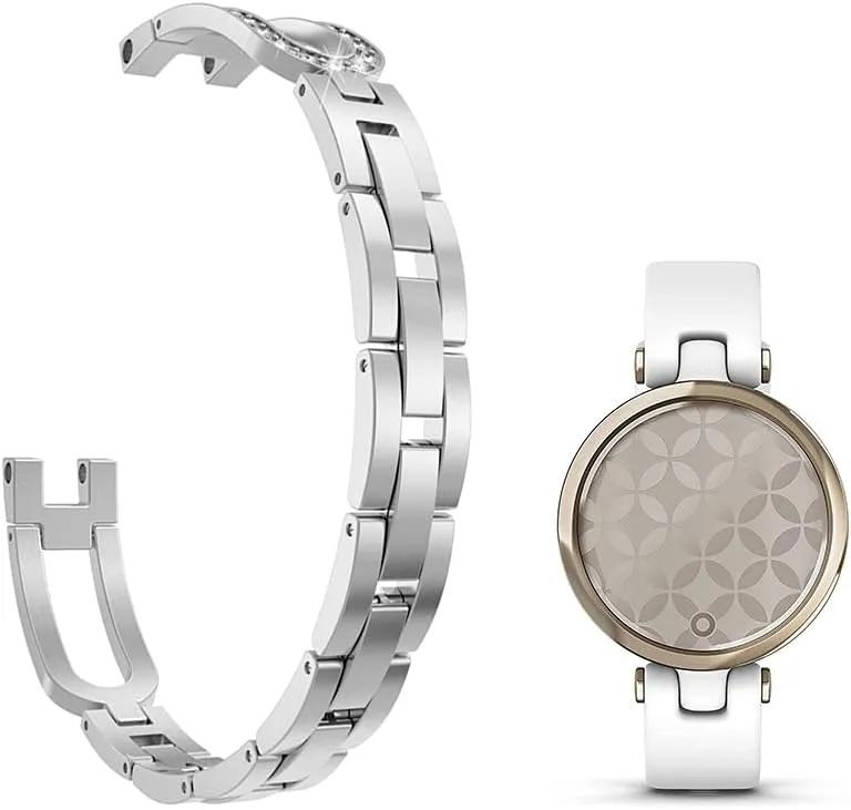 Stainless Steel Straps Compatible with Lily Smartwatch Replacement Band for Women Accessories U-style Dressy Wristband