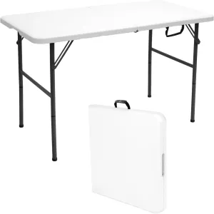 Stansport Folding Camp Table, White, 48 x 24 x 29-Inch