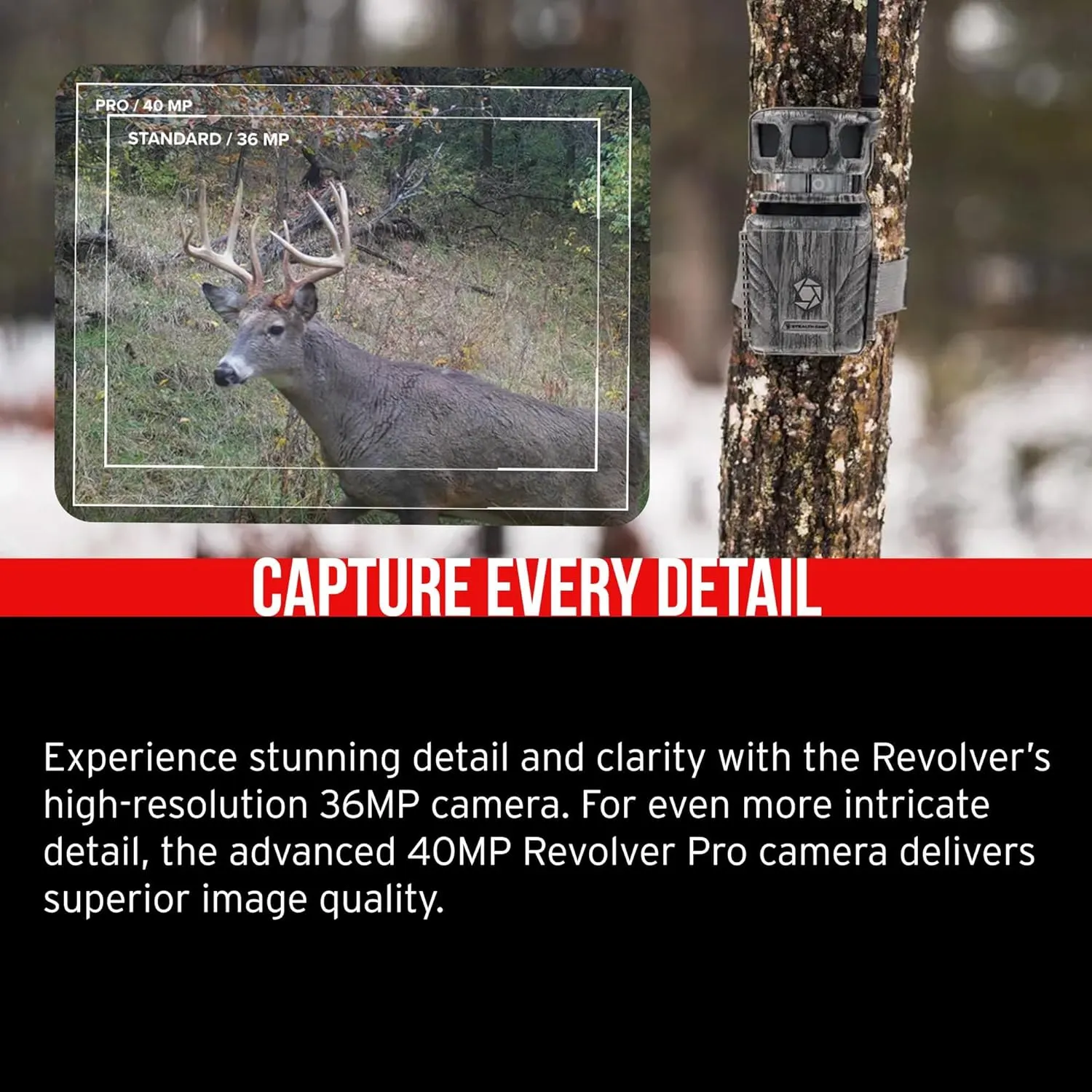 Stealth Cam Revolver 36MP 360 Degree Cellular Trail Camera with 1/4-Inch Threaded Mount Bundle with Economy Trail Camera Holder, 32GB Ultra SDHC Memory Card, and SD USB 2.0 Card Reader (4 Items)