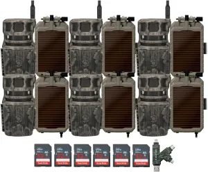 Stealth Cam Revolver 40MP Pro 360 Degree Cellular Trail Camera (6-Pack) Bundle with Sol-Pak Solar Battery (6-Pack), 32GB Ultra SDHC UHS-I Memory Card (6-Pack), and SD USB 2.0 Card Reader (19 Items)