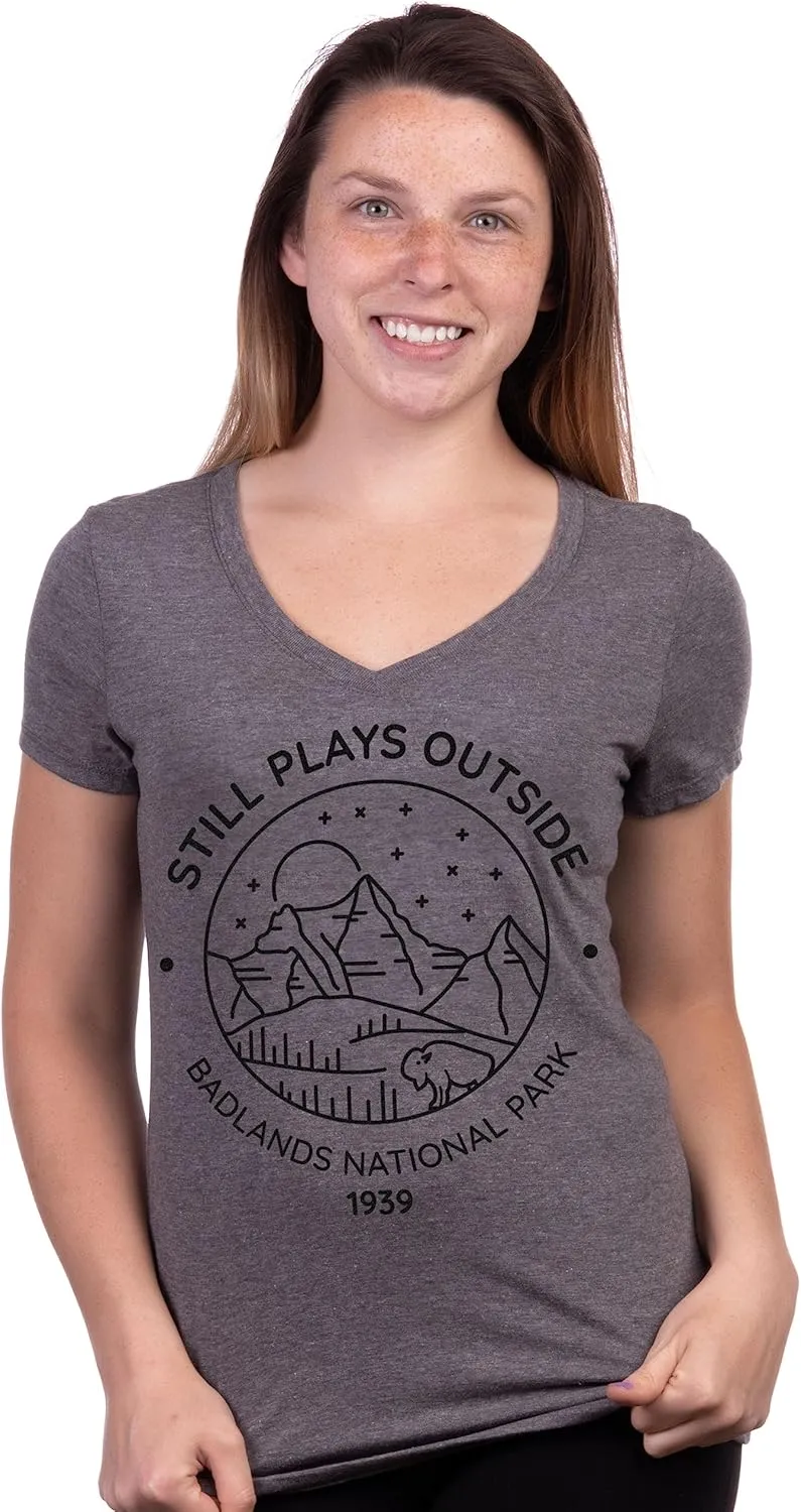 Still Plays Outside | Funny Cool Camping Hiking Camp Hike Women Outdoors Shirt Top