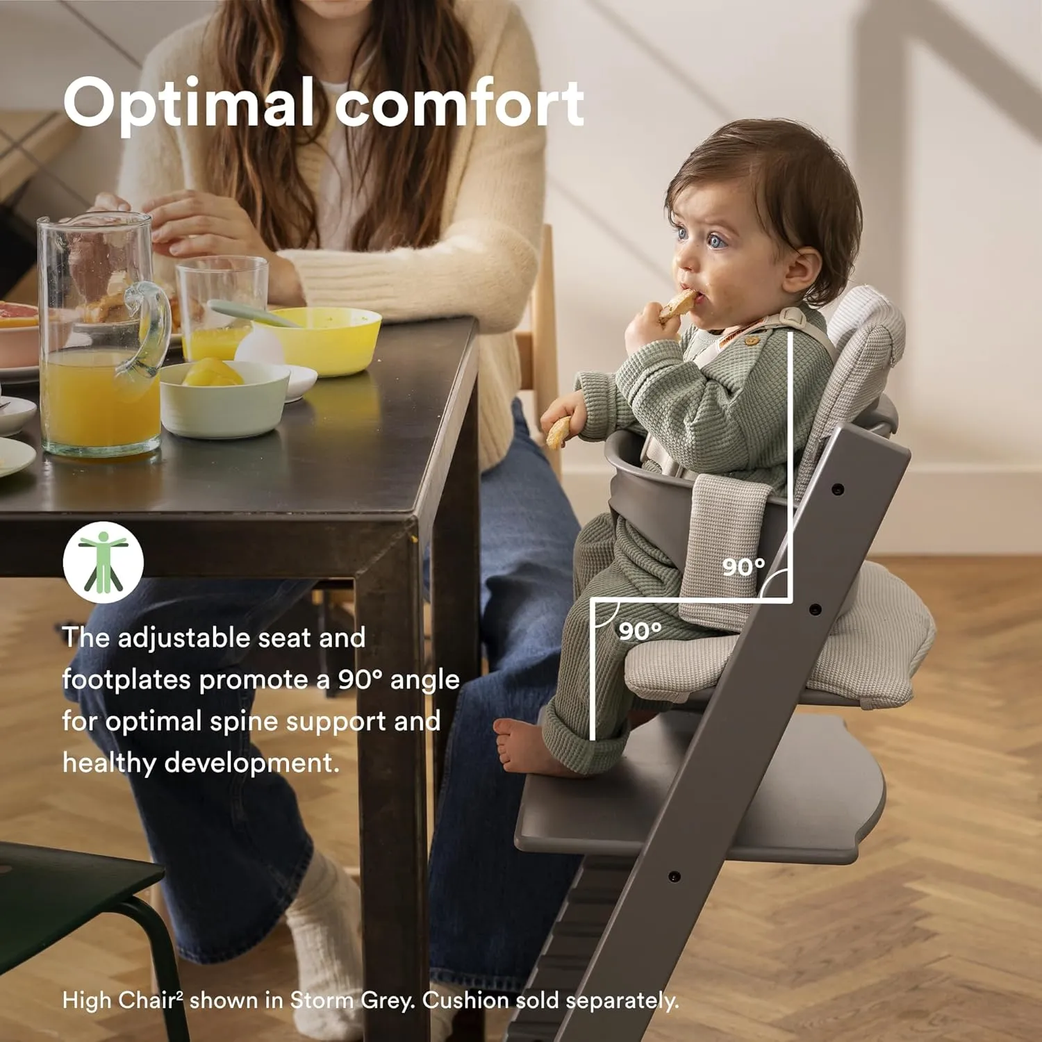 Stokke Tripp Trapp High Chair 2, Heather Mauve - Includes Chair   Baby Set with Removable Harness for Children 6-36 Months - Adjustable, Ergonomic & Easy to Clean